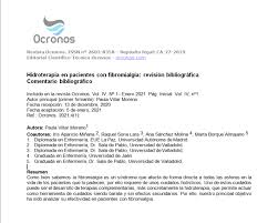 Maybe you would like to learn more about one of these? Hidroterapia En Pacientes Con Fibromialgia Revision Bibliografica Ocronos Editorial Cientifico Tecnica