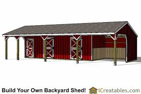 3 stall horse barn plans with lean to