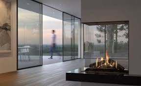 Two Three Sided Gas Fires Built In