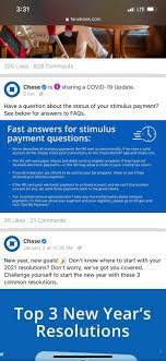 So if you don't have mean parents, you should be getting $600 passed on to you. Chase Bank Stimulus Check Update Irs