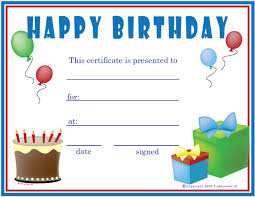 Birthday Gift Certificate Template Free Printable