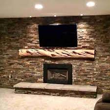 Natural Wood Wooden Fireplace Mantel
