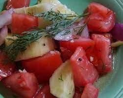 Hungarian Cucumber Tomato Salad gambar png