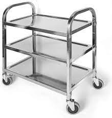 Stainless steel kitchen island trolley ukg ultipro. Buy 3 Tier Stainless Steel Utility Cart With Wheels Kitchen Trolley Cart Island Rolling Serving Carts 300lbs Capacity Catering Storage Shelf With Locking Wheels For Restaurant Hotels Home 30x16x33inch Online In Turkey B07kr2m14f