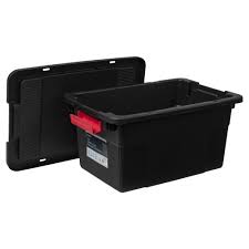 Tranform your dull looking heavy duty storage bins to a visual feast with our simple & brilliant ideas that are sure to get you praises! J Burrows 30l Heavy Duty Storage Container Black Officeworks