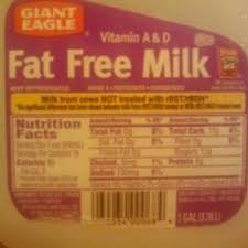 giant eagle skim milk and nutrition facts