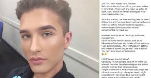 british man allegedly discriminated against for wearing makeup to work vogue