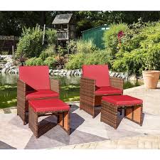 Tozey 4 Pieces Patio Wicker Furniture