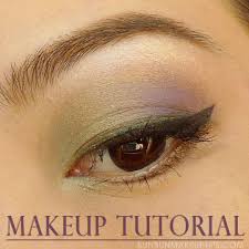 makeup tutorial golden green lavender