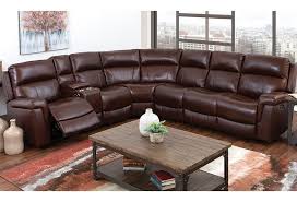Long days at work have earned you the omnia leather el dorado 63 genuine leather pillow top arm reclining loveseat type: Happy Leather Company 3 Piece Genuine Leather Reclining Sectional W Cupholder Storage Console Usb Port And Power Headrests Darvin Furniture Reclining Sectional Sofas