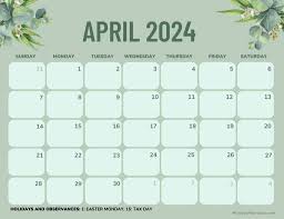April 2024 Calendars (52 Free PDF ...