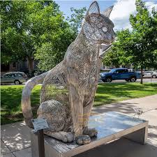 Animal Sculptures Cat Bench