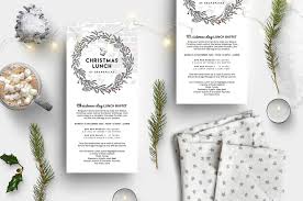 Christmas Menu Templates Lunches Template Set Dinners
