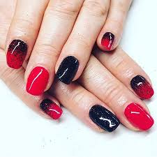 black glitter fade nails by nail envy