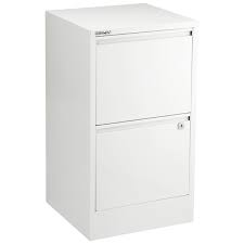 Made from laminated particleboard, the file cabinet boasts refined lines and a crisp white finish accented with the file cabinet ships flat to your door and 2 adults are recommended to assemble. Bisley White 2 3 Drawer Locking Filing Cabinets The Container Store