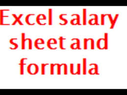 excel salary sheet and its formula