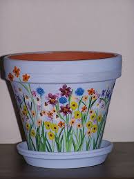 Hand Painted Terra Cotta Pot Painted