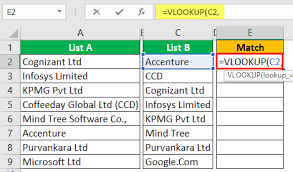 compare two columns in excel using