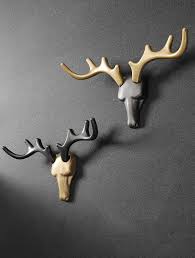 Creative Gold Gray Deer Wall Hooks