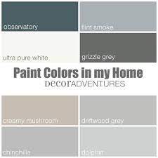 paint colors in my home including