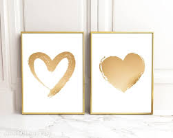 Heart Wall Art Glam Decor Gold Heart