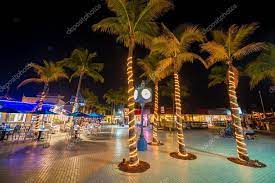 fort myers beach time square at night
