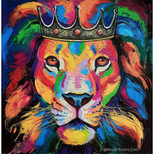 Famous Colorful Lion Painting For