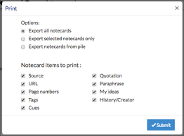 How To Export And Print Notecards Noodletools Help Desk