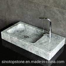 china stone bathroom sink white marble