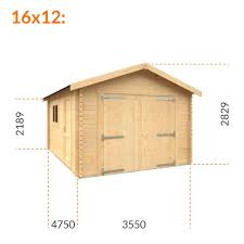 wooden garage 44mm log cabin garage
