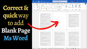 insert blank page in ms word quickly