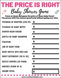 Free printable baby shower story consequences game. Price Is Right Baby Shower Game With Free Printable