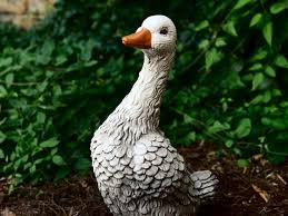 Vintage Goose Stone Goose Sculpture