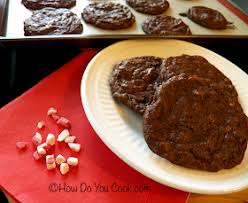 chocolate cookies with peppermint chips