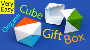 how to make a diy origami cube gift box with lid flag box easy tutorial