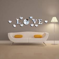 Love Letters 3d Wall Clock Modern