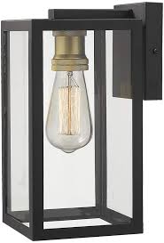 Amazon Com Zeyu Outdoor Porch Lights Wall Mount 1 Light Exterior Wall Mount Light Fixtures In Black And Gold Finish With Clear Glass 02a151bk Home Improvement