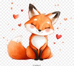 valentine fox cartoon fox with s