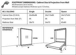 Cabinet Dimensions Murphy Bed Murphy