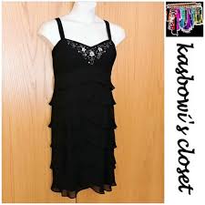 Moving Sale Black Chiffon Rhinestone Dress 18