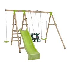 Buy Muriqui Wooden Swing Set With Slide