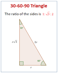 Hypotenuse equals twice the smallest leg, while the larger leg is sqrt(3) times the smallest. 30 60 90 Special Right Triangles Videos Worksheets Examples Solutions