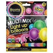 15ct Illooms Led Light Up Mixed Solid Balloon Target