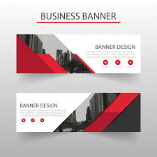 Red Banners Template Geometric Style Vector Free Download