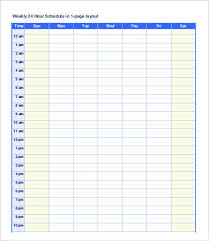 Week Schedule Template 12 Free Word Excel Pdf Documents