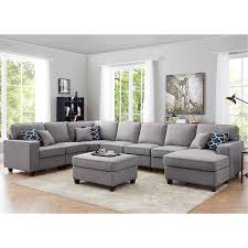 533 results for furniture living room sets. Irma 8 Piece Light Grey Linen Modular Sectional Sofa Set Overstock 30081710