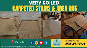restoring soiled carpeted stairs
