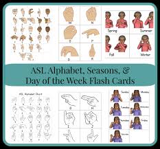 Resources for special education students; Asl Flash Cards As They Grow Up