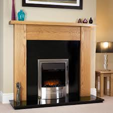 Straight Solid Oak Electric Fireplace