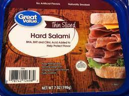 thin sliced hard salami nutrition facts